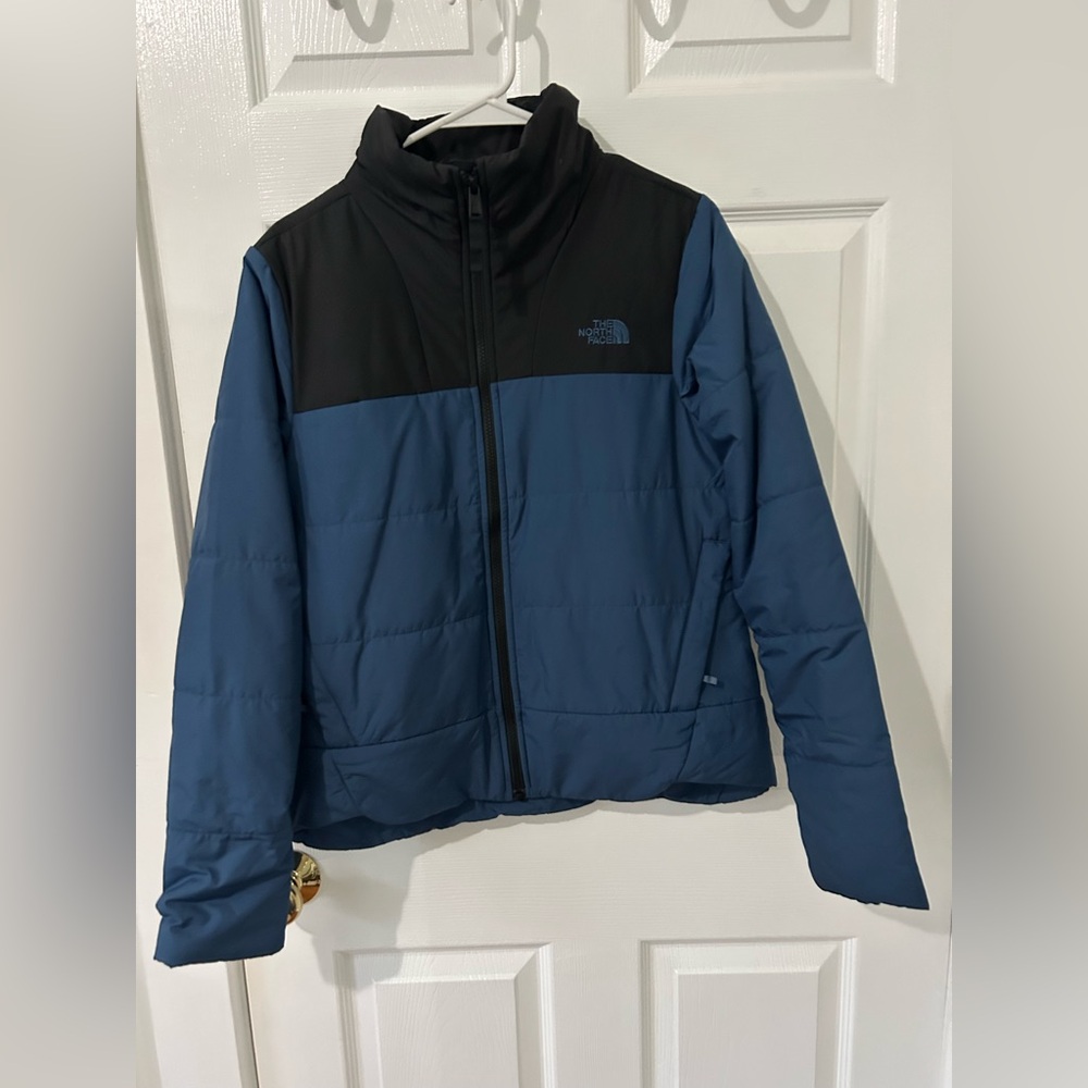 North Face Black & Blue Colorblocked Light Puffer